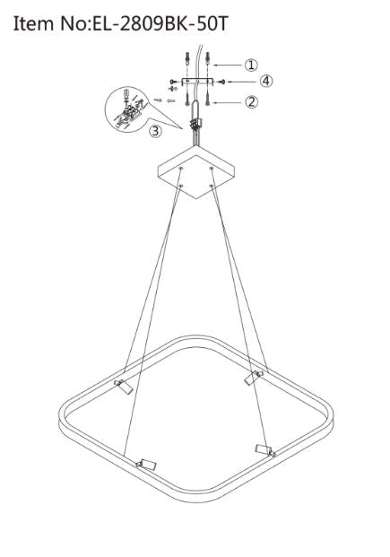 Полилей Aiden със смарт управление, черен, led 84w, 3000-6000k, 2809BK/50T