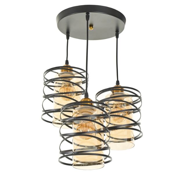 Полилей Noir, черен, 3xe27, 2430/3P