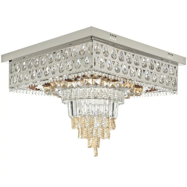 Плафониера Dubai, хром, led 52w, 3000-6000k+RGB, 4057/600