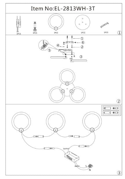 Плафон Levi със смарт управление, бял, led 42w, 3000-6000k, 2813WH/3T