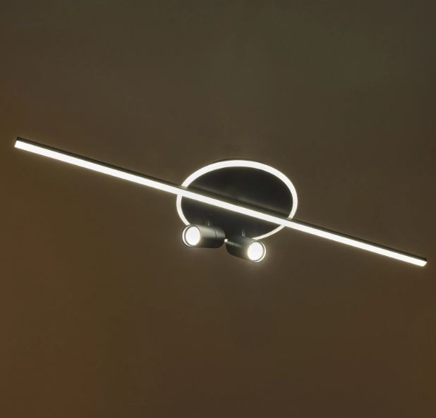 Плафон със смарт управление Evora, черен, led 46w, 3590lm, 3000-6000k, 4011 bk