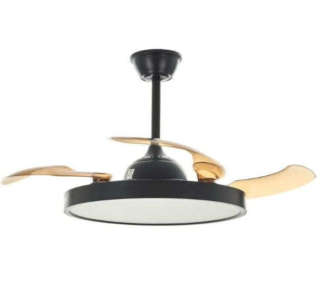 Полилей с вентилатор Twist, черен, led 96w, 3000k-6500k, 9600Lm, 3024 bk