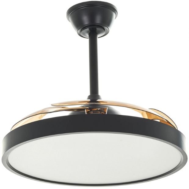 Полилей с вентилатор Twist, черен, led 96w, 3000k-6500k, 9600Lm, 3024 bk