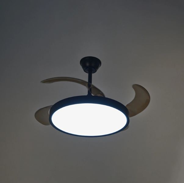 Полилей с вентилатор Twist, черен, led 96w, 3000k-6500k, 9600Lm, 3024 bk