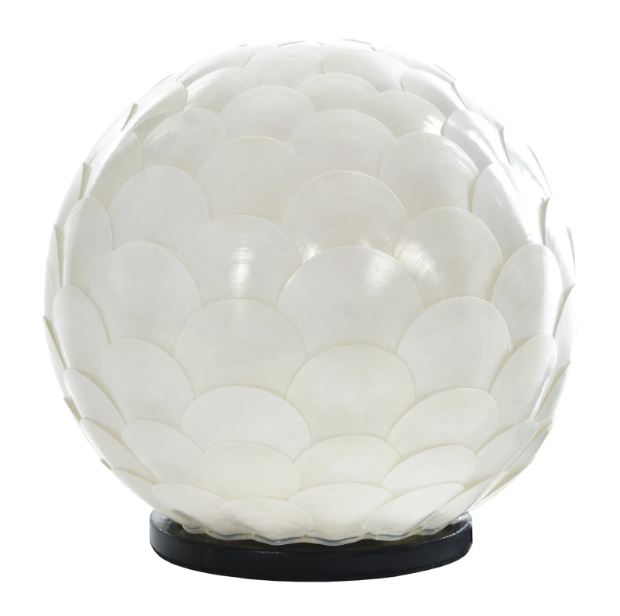 Настолна лампа от седеф, бяла, 1x40w, eli 22/round