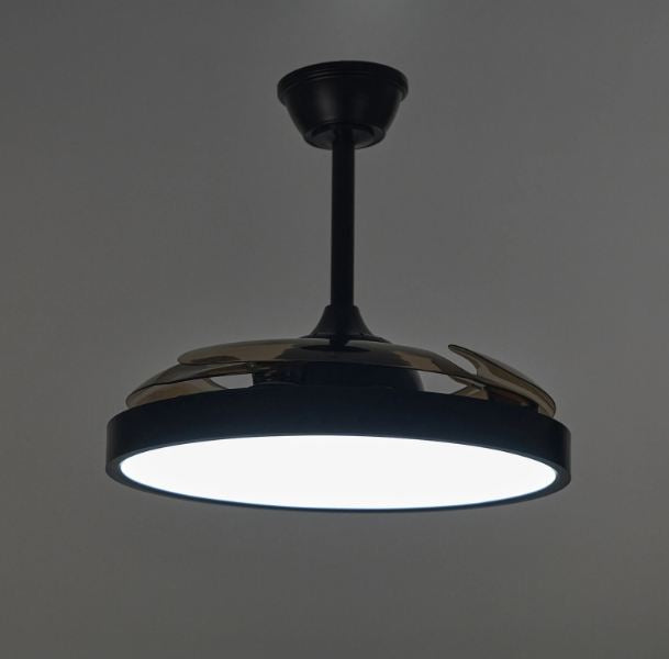 Полилей с вентилатор Twist, черен, led 96w, 3000k-6500k, 9600Lm, 3024 bk
