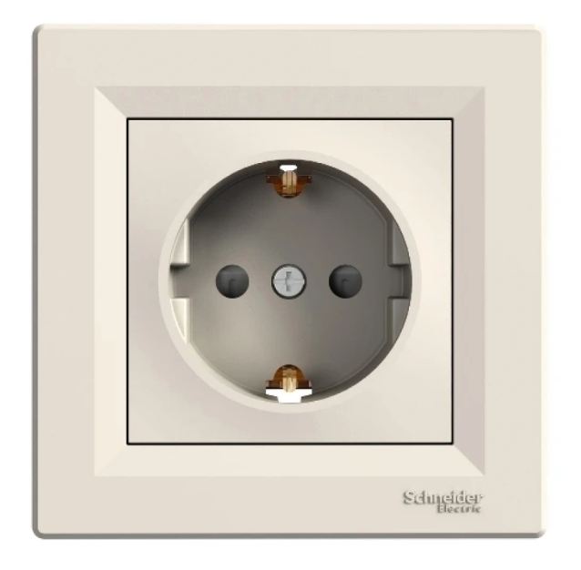 Контакт с детска защита с рамка, Asfora, бял, Schneider, 16a-250v ac, eph2900221