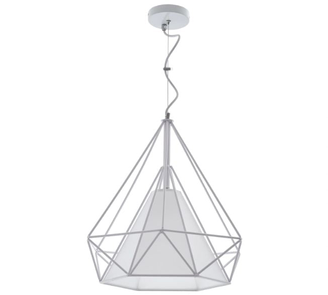 Метален пендел, бял, 1x40w, 1430/38 wh