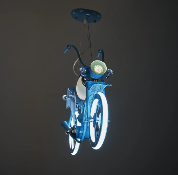 Полилей Wheels, син, 3000k-4000k-6000k, led 52w+1xe14+1xmr11, 2650 bl