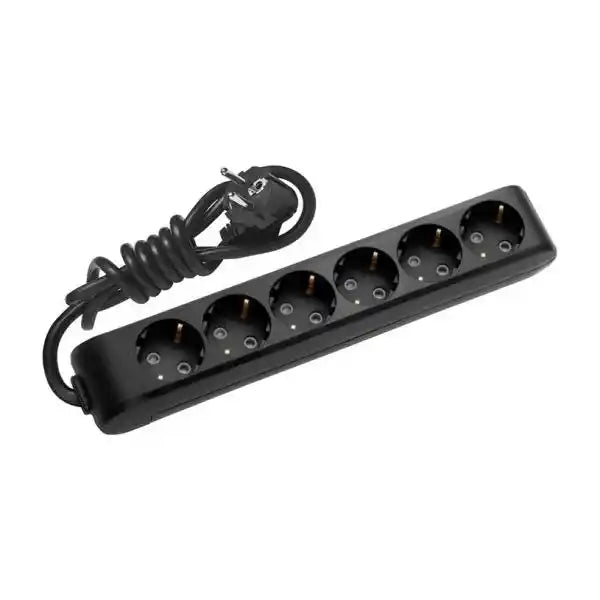 Разклонител Панасоник шестица с 3 м кабел черен WLTB0463-2BL