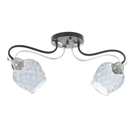 Стъклен полилей, хром, 2x40w, 1996/2 ch/bk