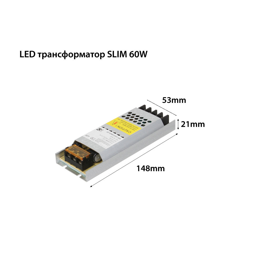 LED ТРАНСФОРМАТОР SLIM DC 24V IP20 60W 02913