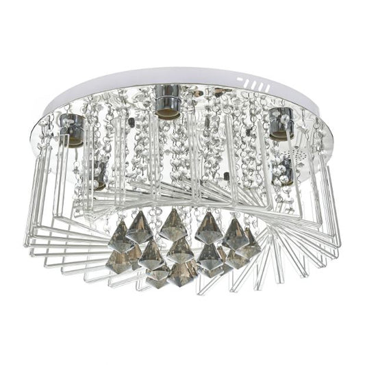 Кристален плафон, хром, 6x40w+led rgb, 1942/50 ch