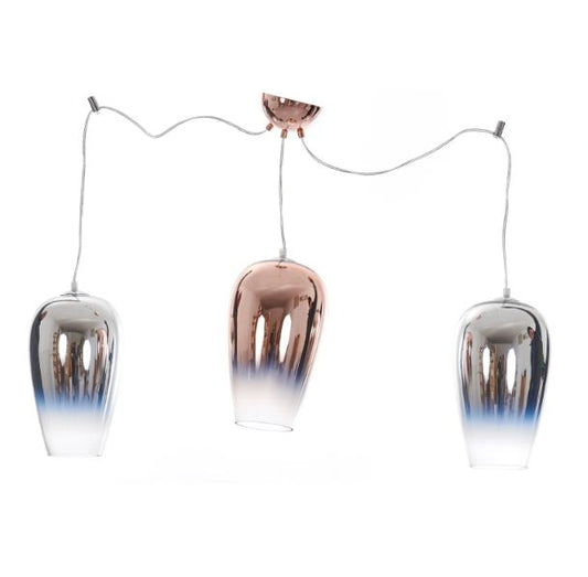 Стълен полилей, мед+хром, 3x40w, 1798/3