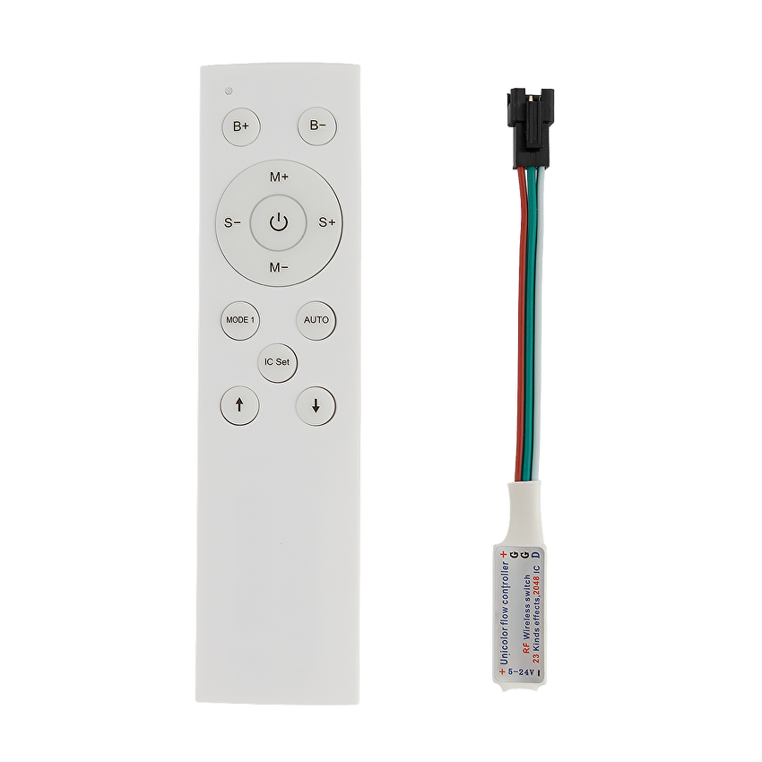 RF Контролер за едноцветна дигитална LED лента 1 порт 12-24V DC IC WS2811 2048 pixels / DIGC1RF