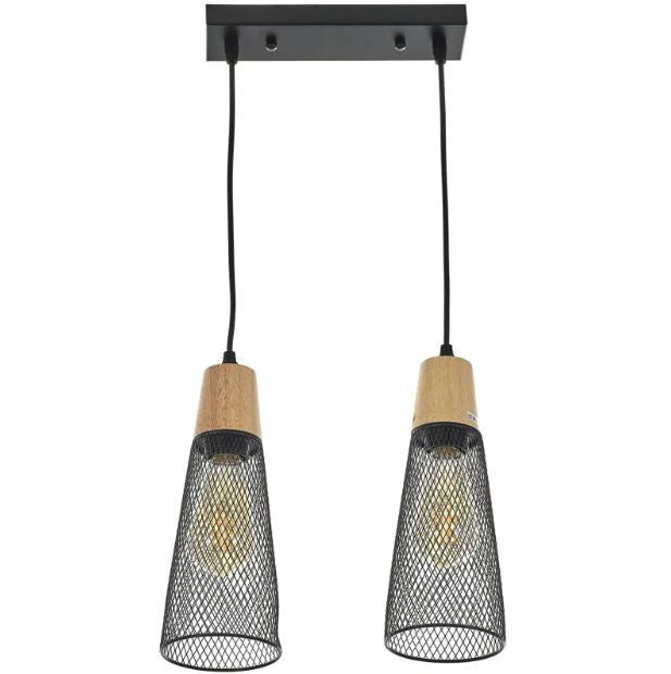 Полилей Elias, черен, 2xE27, 4053/2L BK