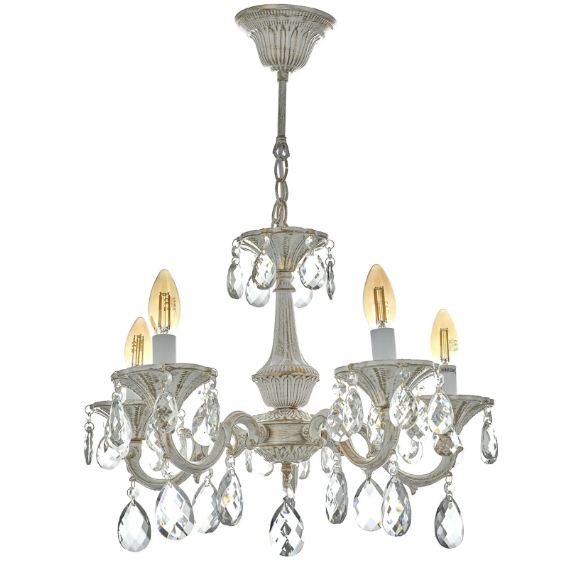 Полилей Chloe, бял, 5xE14, 4047/5 WH