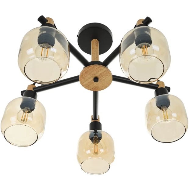 Полилей Daphne, черен, 5xE14, 4052/5 BK