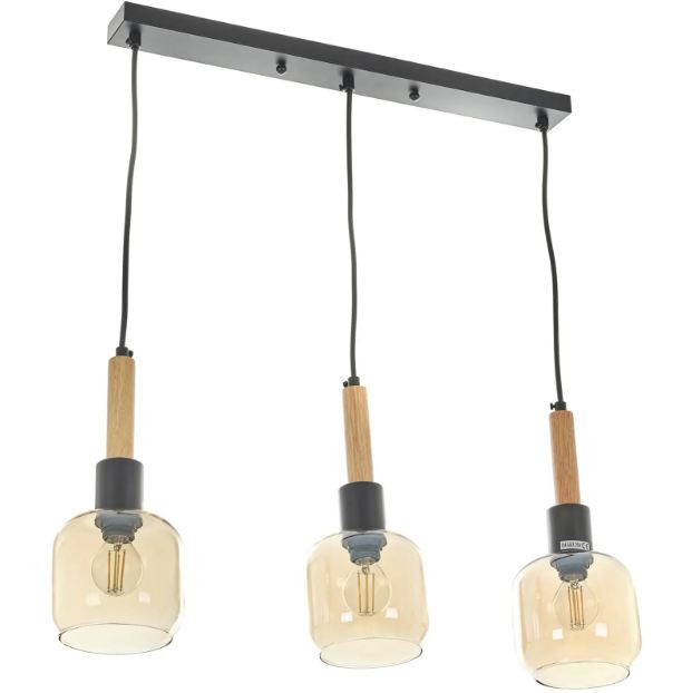 Полилей Daphne, черен, 3xE14, 4052/3LP BK