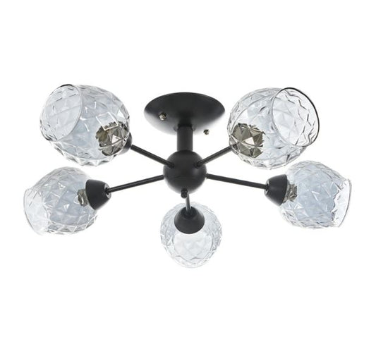Стъклен полилей, черен, 5x40w, 2012/5 bk