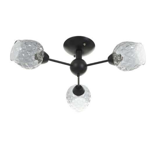 Стъклен полилей, черен, 3x40w, 2012/3 bk