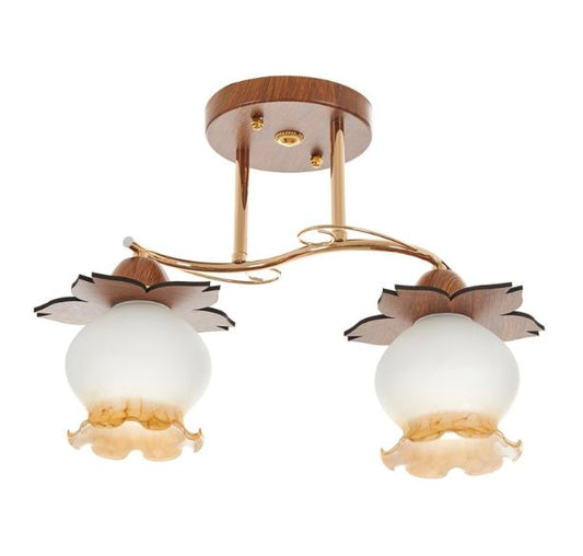 Стъклен полилей, златен, 2x40w, 2006/2 gd