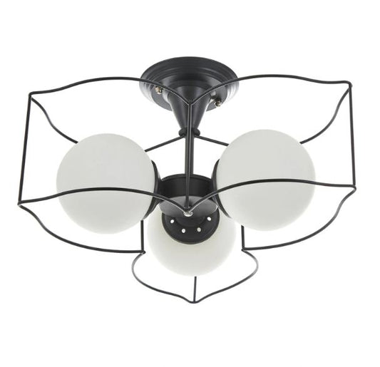 Стъклен полилей, черен, 3x40w, 2004/3 bk