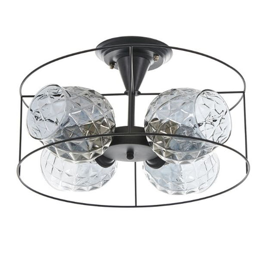 Стъклен полилей, черен, 4x40w, 2005/4 bk