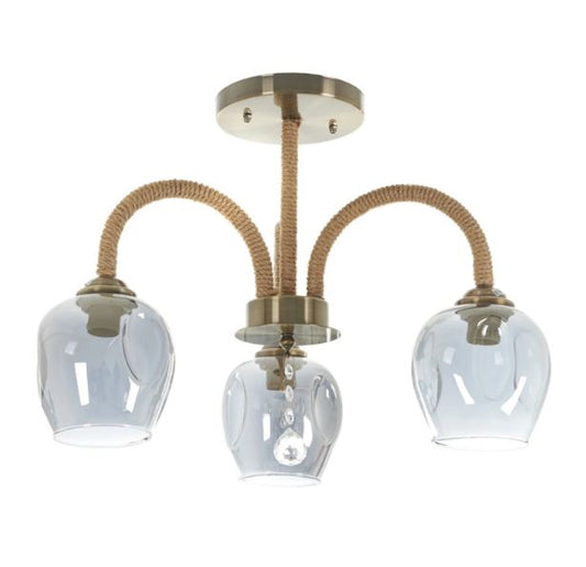Стъклен полилей, бронз, 3x40w, 1968/3 ab
