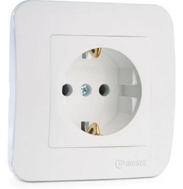 Единичен контакт Makel Lilium Natural бял / 3394406