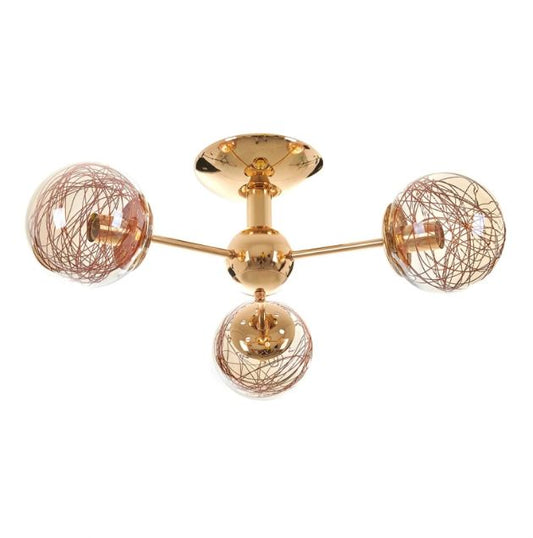 Стъклен полилей, златен, 3x40w, 2012/3 gd