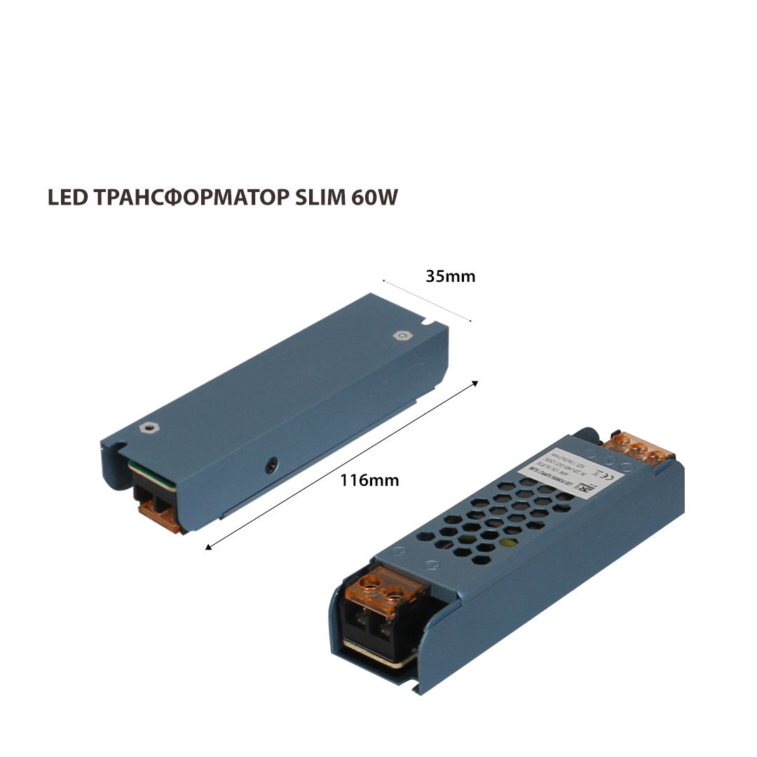 LED ТРАНСФОРМАТОР SLIM DC 12V IP20 60W 95854