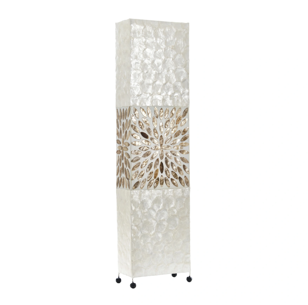 Лампион от седеф и дърво, златист, 2x40w, eli 36f gd