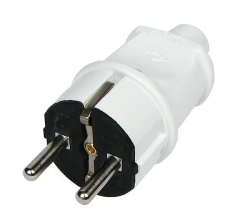 Щепсел шуко, голям, със заземяване, 16a, бял, makel, 10002