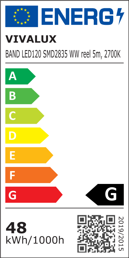 LED ЛЕНТА BAND LED 9.6w/m ∙ 120 SMD2835 ∙ 2700K ∙ 5М / 004441