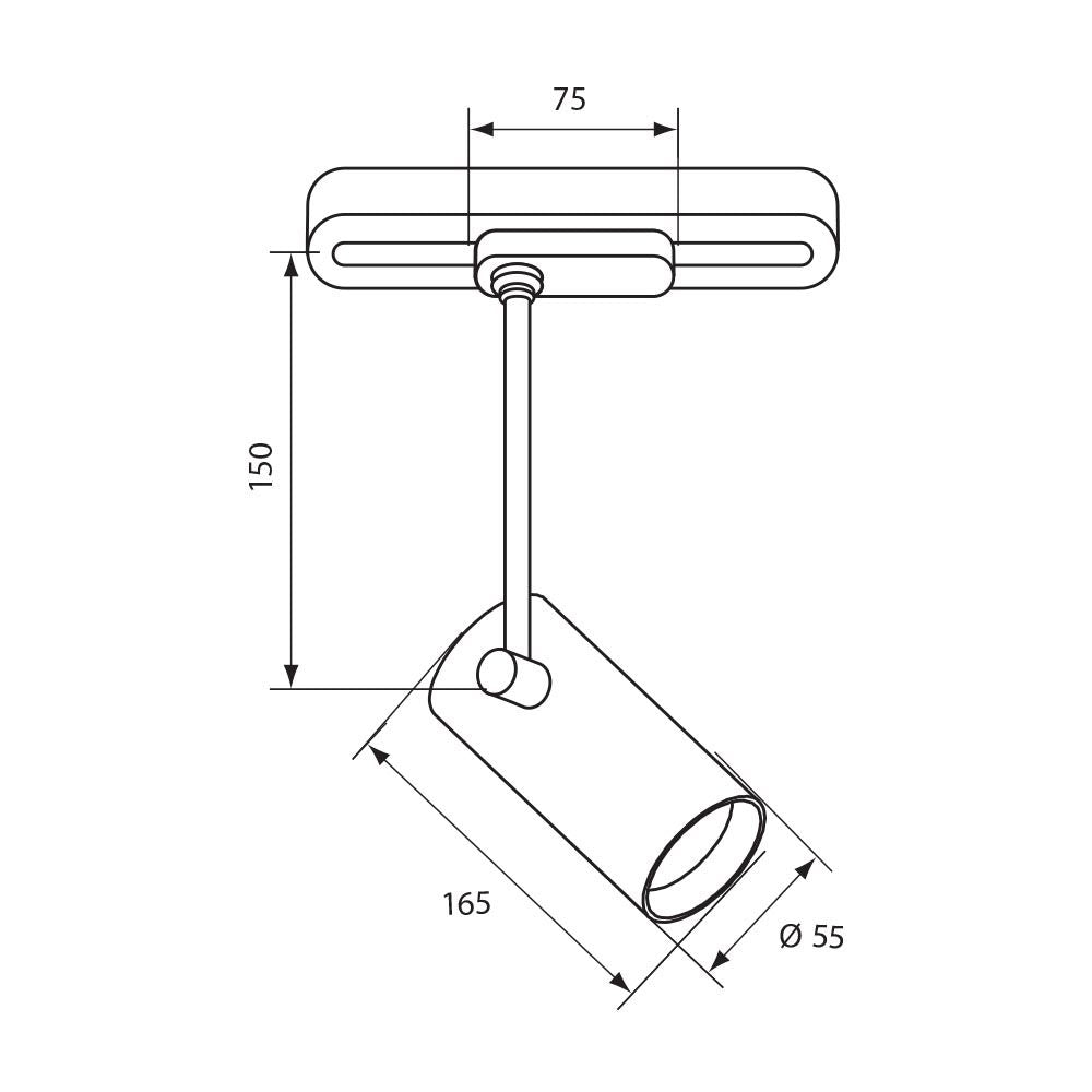 СПОТ ЗА РЕЛСОВ МОНТАЖ TL907 WH LUX ∙ БЯЛ ∙ GU10 / 004538