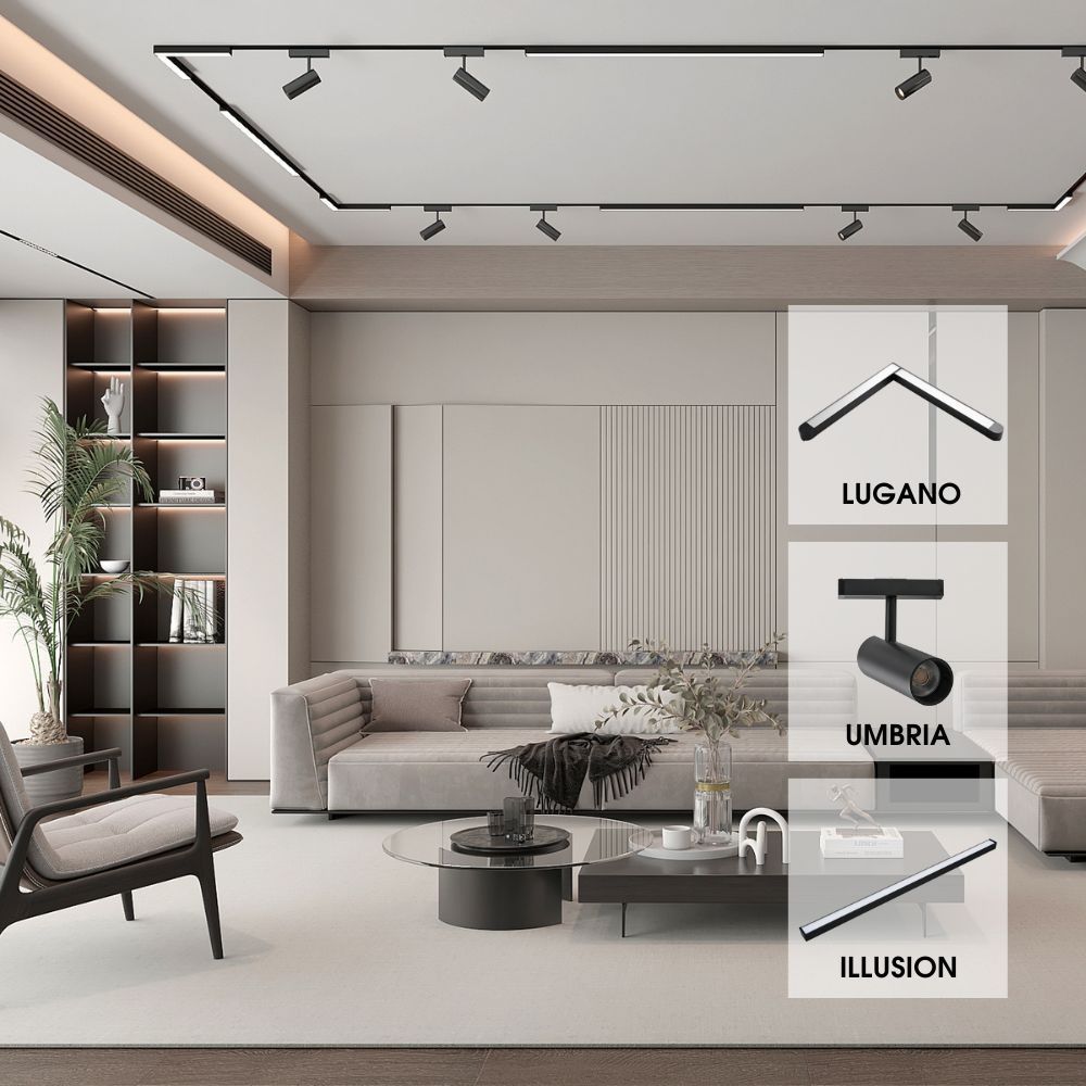 SLIM25 Магнитно LED осветително тяло ILLUSION LED ∙ 24W ∙ Черен ∙ 4000K / 004903
