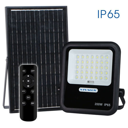 LED ПРОЖЕКТОР СЪС СОЛАРЕН ПАНЕЛ HECTOR SOLAR LED ∙ 200W ∙ 6400K ∙ IP65 / 004893
