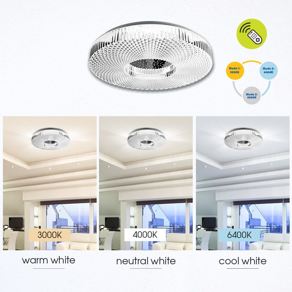 МУЛТИФУНКЦИОНАЛНА LED ПЛАФОНИЕРА С ДИСТАНЦИОННО ARIA LED ∙ 75W ∙ 3000-6400K / 004427