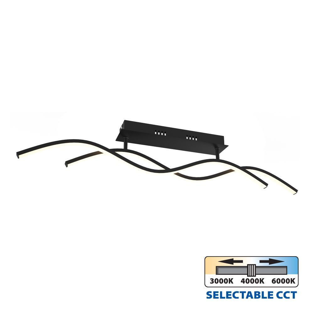 LED ПЛАФОН SOLUT LED ∙ 27W ∙ ЧЕРНО ∙ CCT-SWITCH ∙ 3000-4000-6000K / 004859