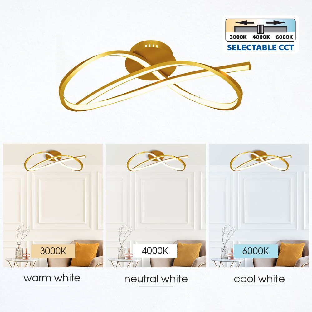 LED ПЛАФОН MIRAGE LED ∙ 33W ∙ ЗЛАТО ∙ CCT-SWITCH ∙ 3000-4000-6000K / 004861
