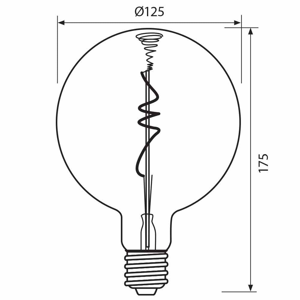 LED филамент лампа FLICK SMOKE LED ∙ GFS125 ∙ 4W ∙ 100lm ∙ E27 ∙ 1800K ∙ димируема / 004776