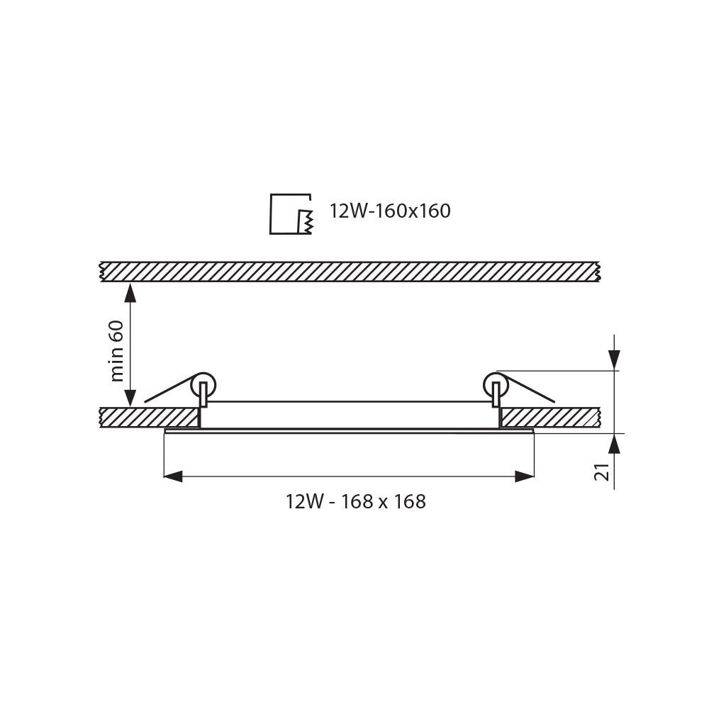 LED ПАНЕЛ GRID LED ∙ 12W ∙ 850LM ∙ БЯЛ ∙ 4000K / 003392