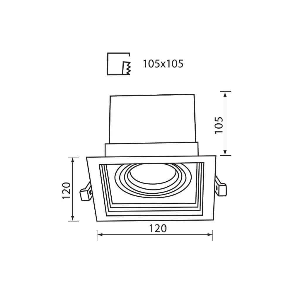 ПОДВИЖНА ЛУНА ЗА ВГРАЖДАНЕ NEXT ∙ 1 X GU10 ∙ БЯЛА / 004270