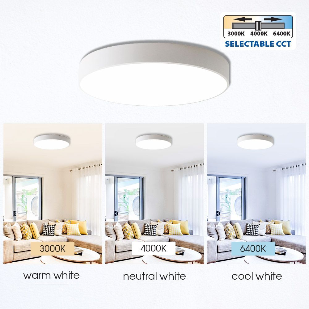 LED ПЛАФОНИЕРА LUKA LED ∙ 35W ∙ БЯЛ ∙ CCT-SWITCH ∙ 3000K-4000K-6400K / 004616