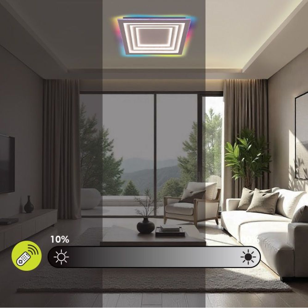 МУЛТИФУНКЦИОНАЛНА LED ПЛАФОНИЕРА С ДИСТАНЦИОННО DAKOTA ∙ 102W ∙ RGB+CCT ∙ 3000-6000K / 005171