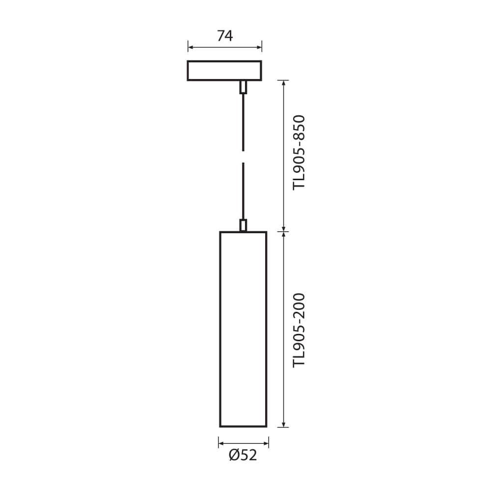 ПОЛИЛЕЙ ЗА РЕЛСОВ МОНТАЖ TL905 LUX ∙ 200 ММ ∙ ЧЕРЕН ∙ GU10 / 004398
