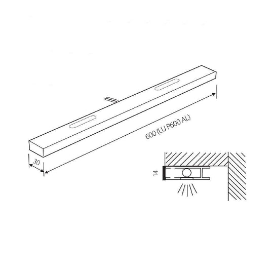 ОСВЕТЛЕНИЕ ЗА МЕБЕЛИ LUNA ∙ P LU-P/600/AL / 000625
