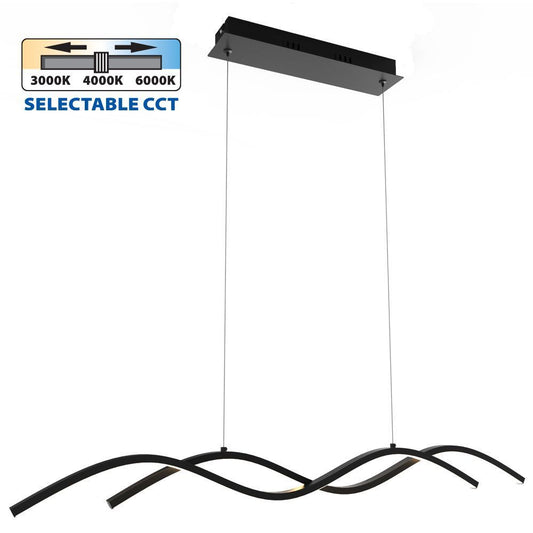 LED ПОЛИЛЕЙ LOARA LED ∙ 27W ∙ ЧЕРНО ∙ CCT-SWITCH ∙ 3000-4000-6000K / 004865