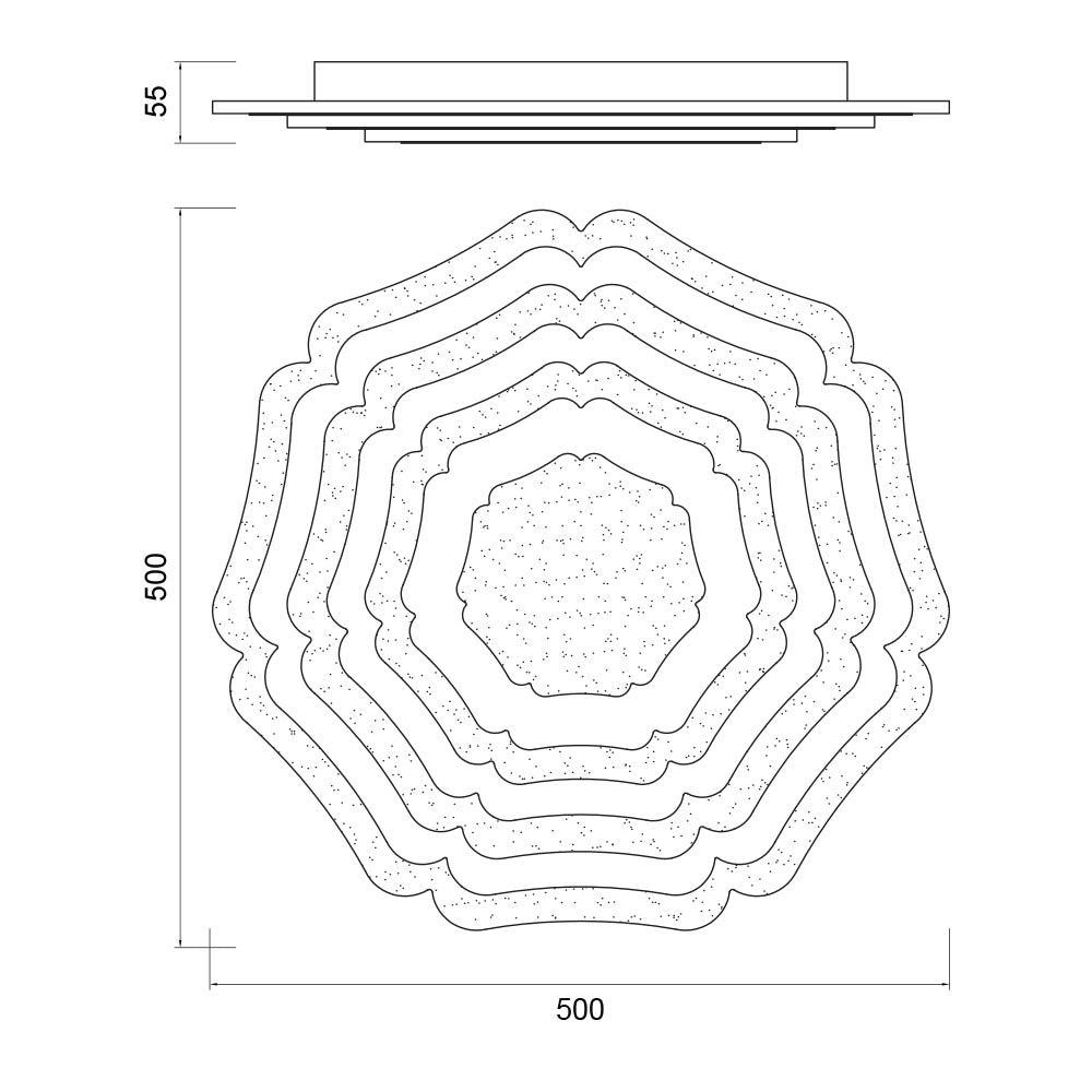 МУЛТИФУНКЦИОНАЛНА LED ПЛАФОНИЕРА NORA LED ∙ 77W / 004599